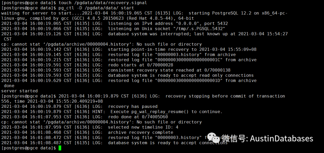 POSTGRESQL V12  PG_BASEBACKUP 进行PITR恢数据与PITR 原理_数据库_09