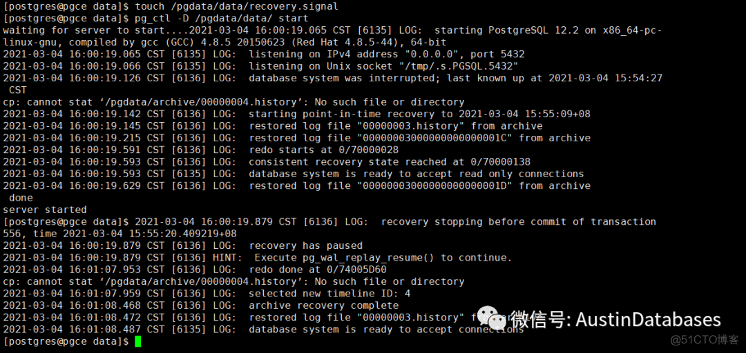 POSTGRESQL V12  PG_BASEBACKUP 进行PITR恢数据与PITR 原理_postgresql_09