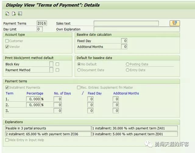 SAP MM 分期付款场景下的付款方式_主数据_11