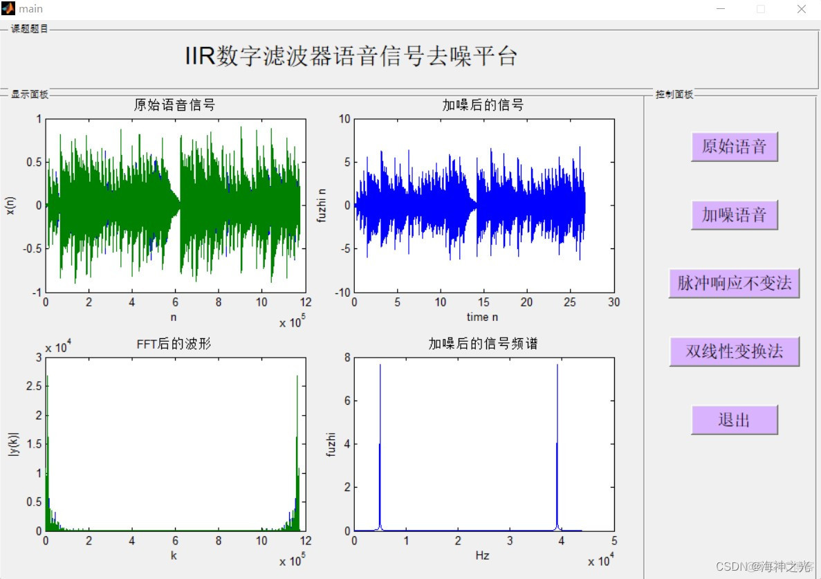 【语音去噪】基于matlab GUI IIR滤波器语音去噪【含Matlab源码 1864期】_算法_02