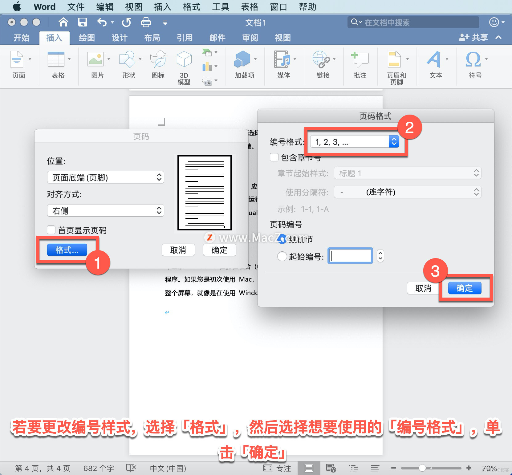 Microsoft Word 教程，如何在 Word 中插入页码、目录？_苹果mac_03