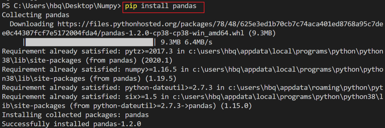 Pip Install Pandas Vscode