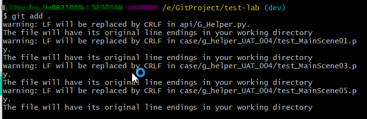 git在windows平台下 git add 的时候出现报错：warning: LF will be replaced by CRLF in xxx_git