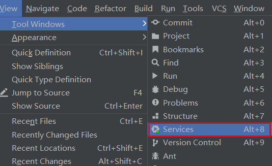 IDEA中显示Services窗口_IDEA