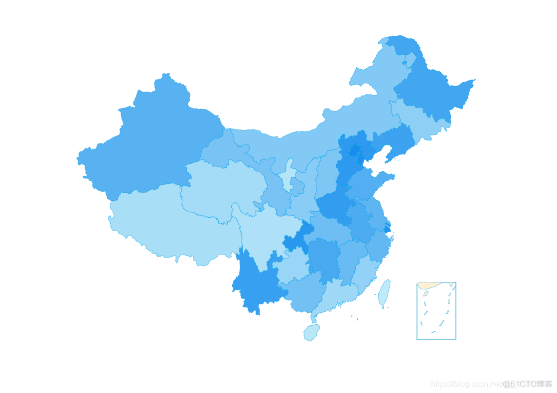 echarts中国地图根据数据对省份渲染不同的颜色_图例