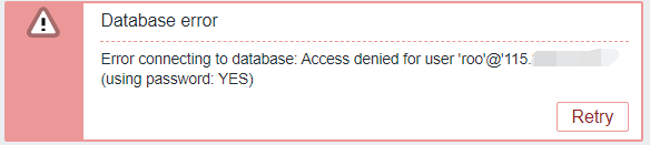 Zabbix Database error_zabbix