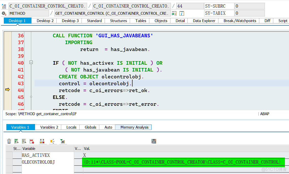 SAP ABAP 解析 excel 文件的函数 TEXT_CONVERT_XLS_TO_SAP 单步执行分析_调试器_05