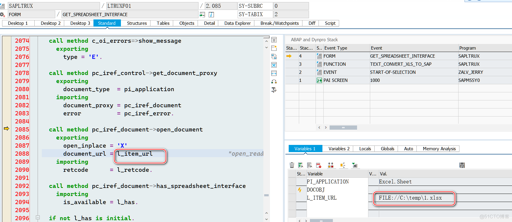 SAP ABAP 解析 excel 文件的函数 TEXT_CONVERT_XLS_TO_SAP 单步执行分析_初始化_08