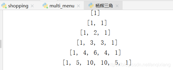 Python打印杨辉三角_python