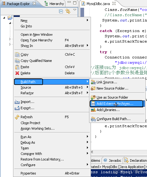 Eclipse连接MySQL数据库_sql