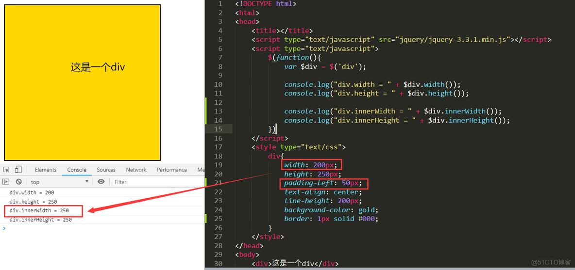 jquery 元素尺寸 width() height() innerWidth() innerHeight() outerWidth() outerHeight()_偏移量_02