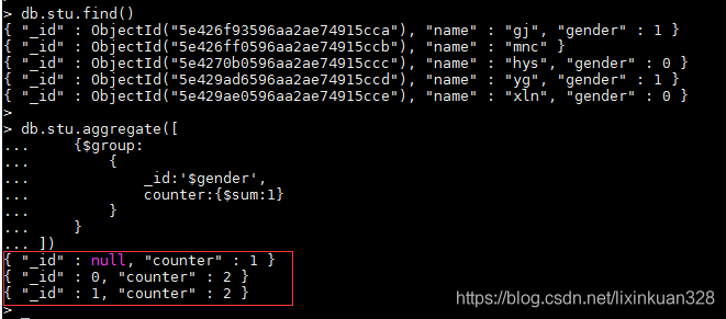 MongoDB之聚合aggregate操作_数据