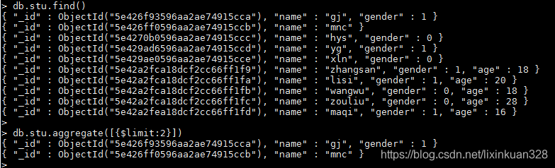 MongoDB之聚合aggregate操作_数组_12