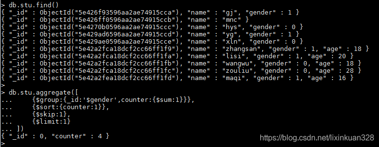 MongoDB之聚合aggregate操作_数据_14