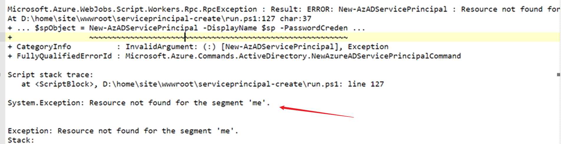 【Azure 应用服务】azure function powershell 调用 New-AzADServicePrincipal -DisplayName_App Service