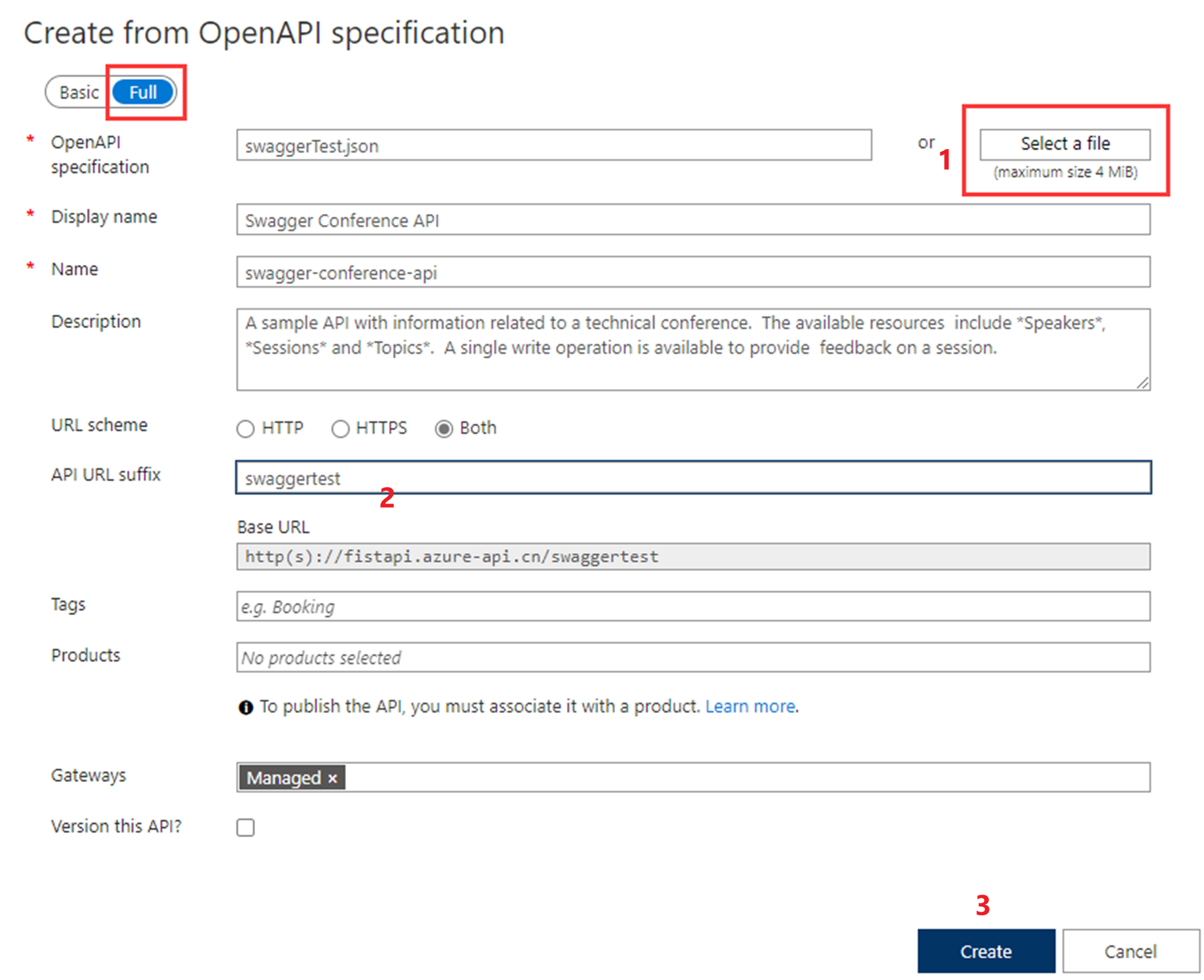 【Azure API 管理】是否可以将Swagger 的API定义导入导Azure API Management中_microsoft_02