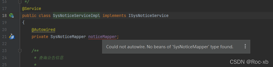 Could not autowire. No beans of ‘xxxMapper‘ type found._idea