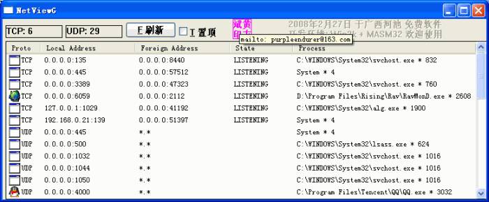 用MASM32写GUI版的netstat--NetViewG.exe v0.0.0001 beta1_产品