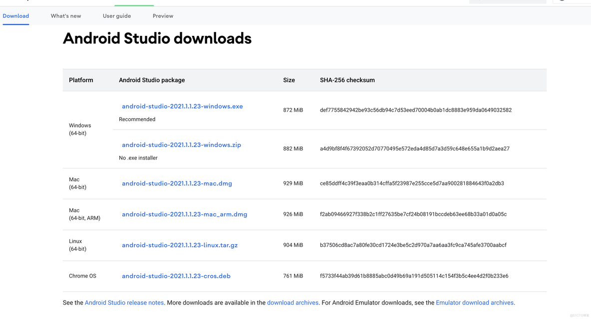 Android studio历史版本下载_下载地址_03