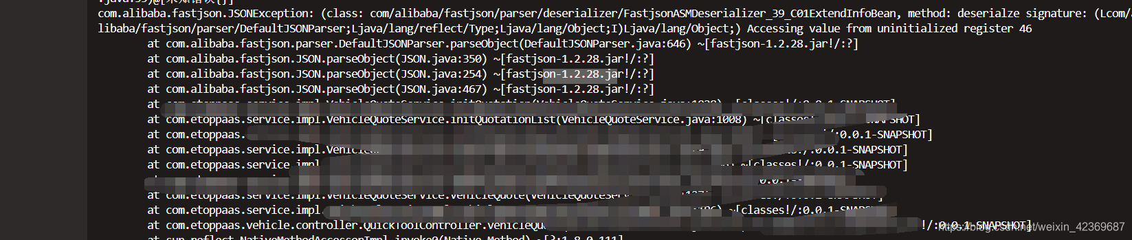 com.alibaba.fastjson.JSONException: (class: com/alibaba/fastjson/parser/deserialize  fastJson报错_json