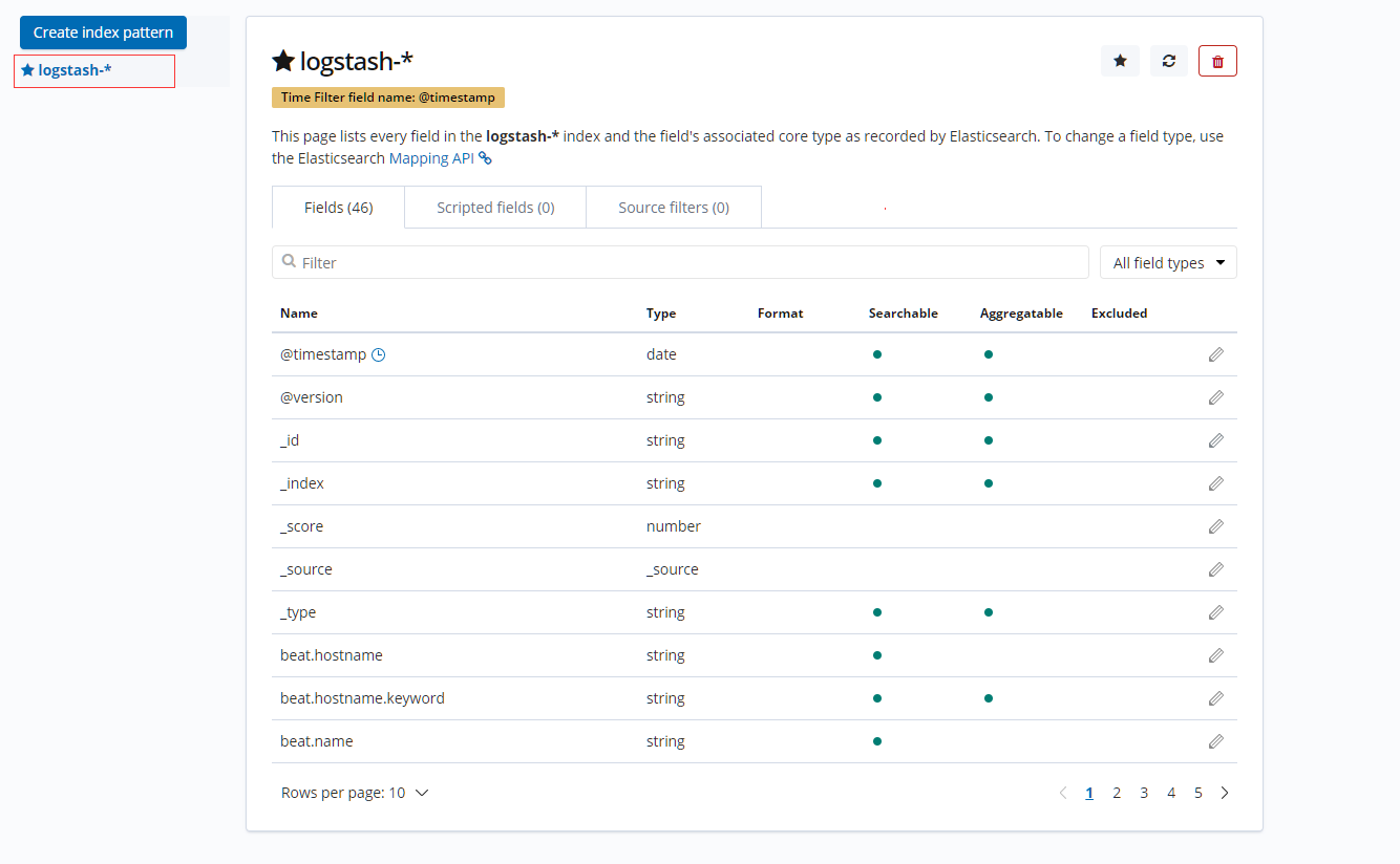 Elasticsearch  + Logstash + Filebeat + Kibana搭建ELK日志分析平台（官方推荐的BEATS架构）_数据库_10