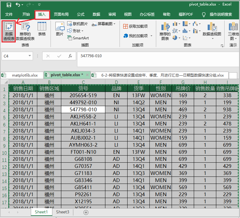 对比excel，学习pandas数据透视表_数据_02