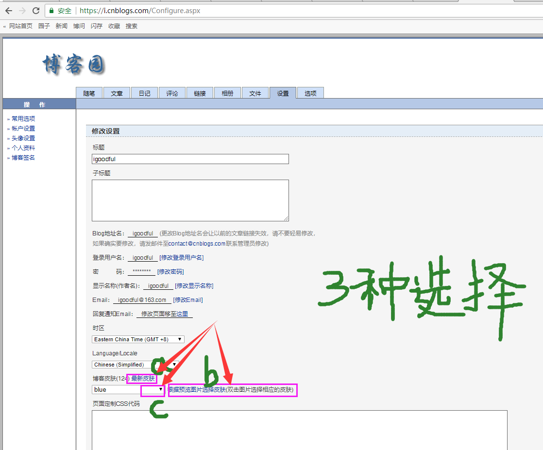 设置博客园的皮肤？_chrome浏览器_03