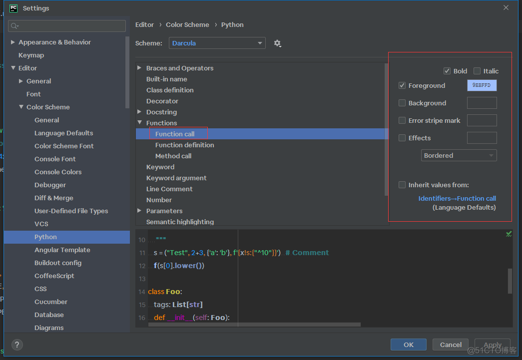 PyCharm软件代码配色和字体设置_函数参数_09