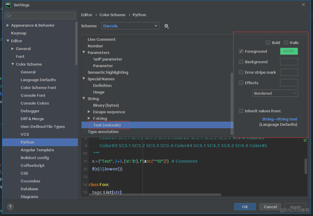 PyCharm软件代码配色和字体设置_字符串_16