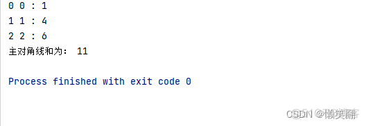 实例038：矩阵对角线之和_python