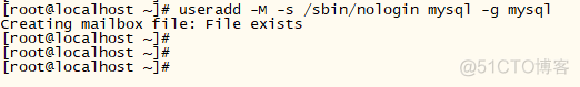 useradd -M -s /sbin/nologin mysql -g mysql  报错 Creating mailbox file_用户名