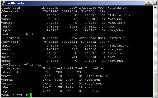 linux下查看磁盘剩余空间的命令_其它