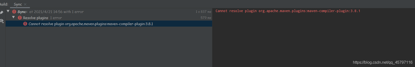 【Maven】Cannot resolve plugin org.apache.maven.plugins:maven-compiler-plugin:3.8.1_java