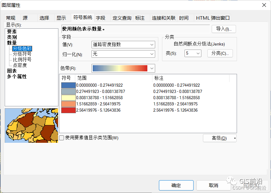 基于ArcGIS道路密度指数的计算及可视化制图（附练习数据下载）_数据_19