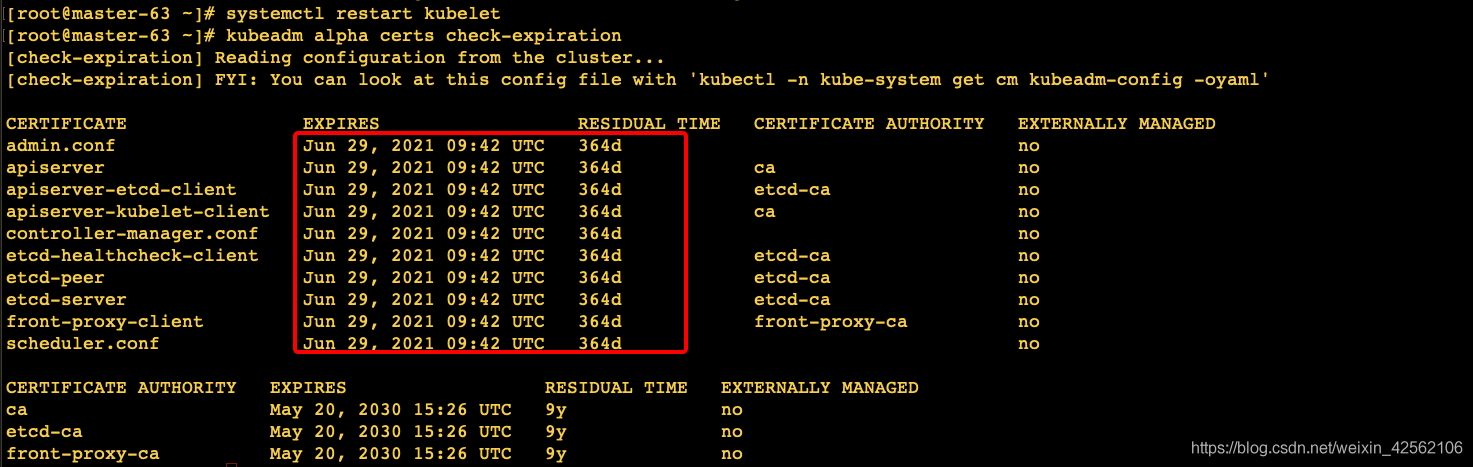 Kubernetes kubeadm管理证书之续签证书_kubernetes_03