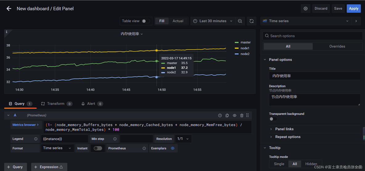 Grafana Panel 面板介绍和Time series（时间序列）_Prometheus_21