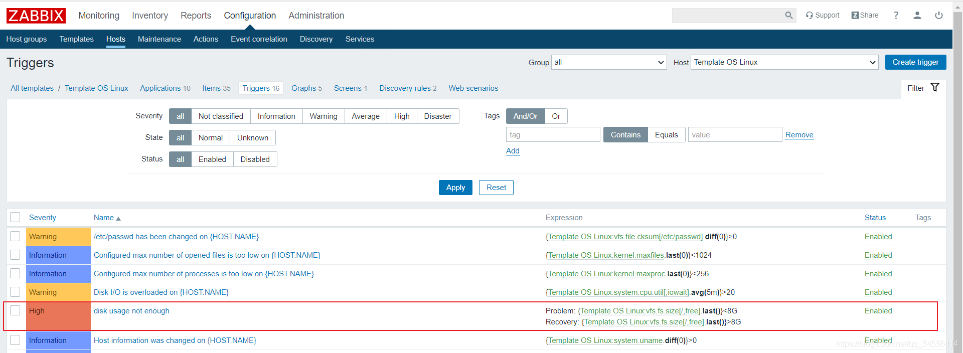 Zabbix 模板添加新的监控项item 监控磁盘使用率_键值_11