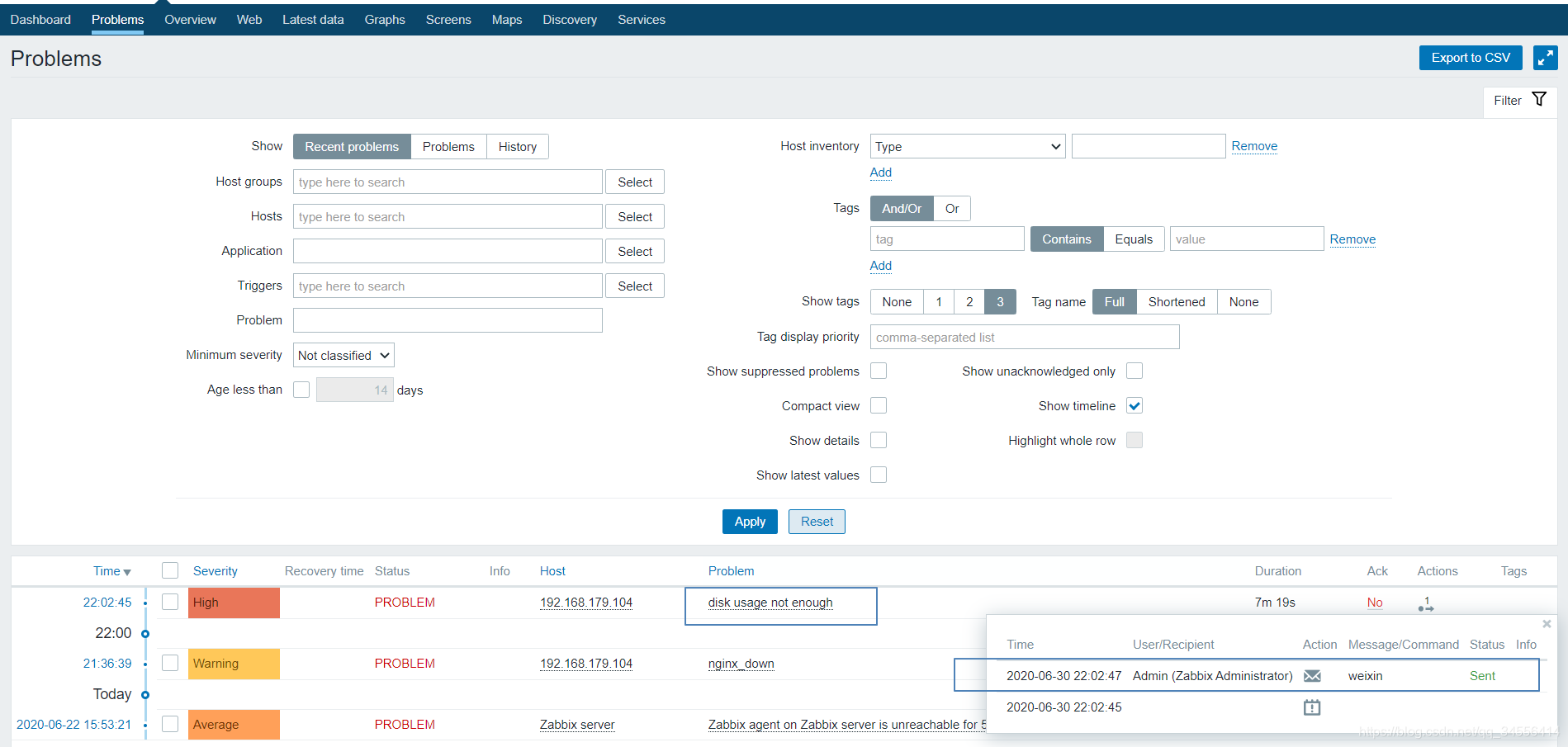 Zabbix 模板添加新的监控项item 监控磁盘使用率_触发器_12