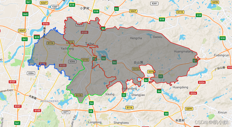 怎么获取echarts需要的geoJson数据去渲染地图：以广州市白云区24镇街为例（内附资源）_地图_19