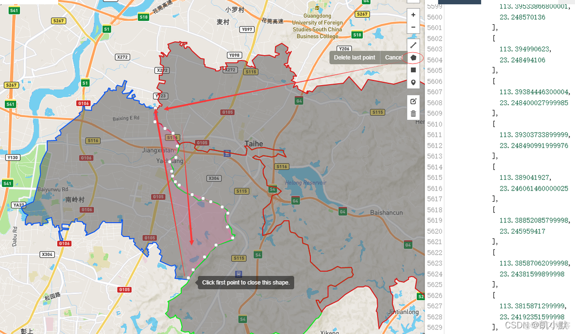 怎么获取echarts需要的geoJson数据去渲染地图：以广州市白云区24镇街为例（内附资源）_数据_22