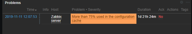 13 Zabbix4.4.1系统告警“More than 75% used in the configuration cache”_缓存