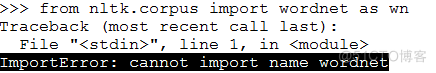 ImportError: cannot import name wordnet_ubuntu安装