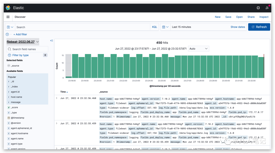 K8S搭建监控平台二之EFK（ElasticSearch + Filebeat + Kibana）_elasticsearch_12