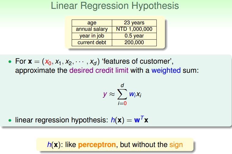 台湾大学林轩田机器学习基石课程学习笔记9 -- Linear Regression_线性回归