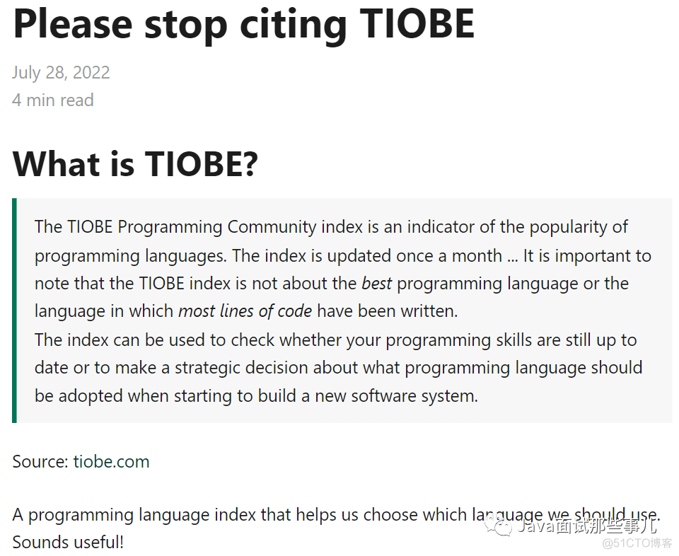 TIOBE 编程语言排行榜被 “喷” 了！_人工智能