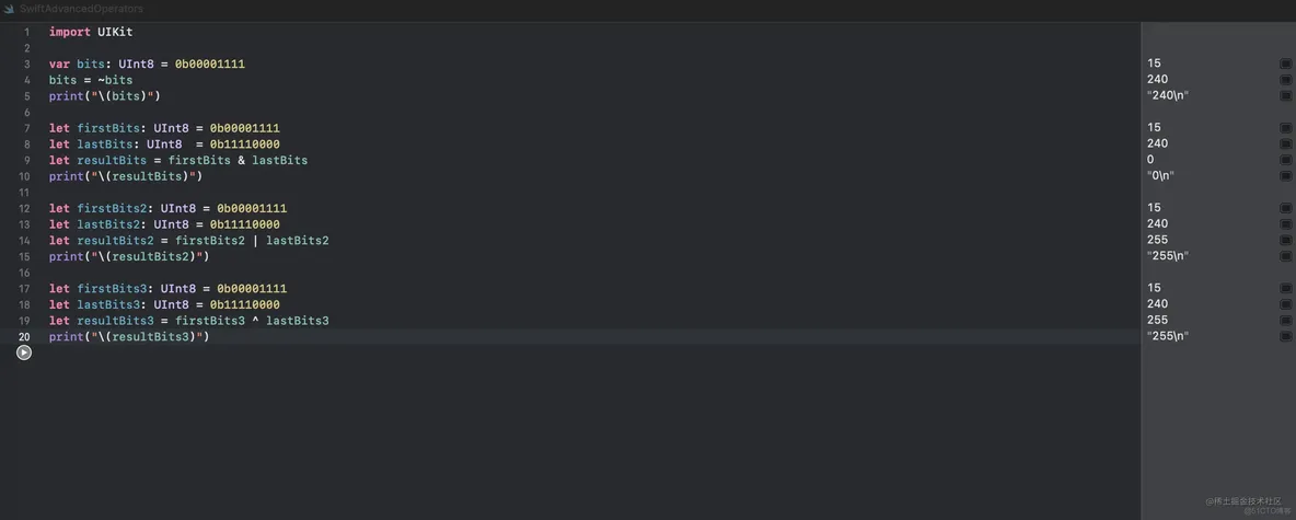 Swift实用小册25: 高级运算符之位运算符的使用_Swift_05