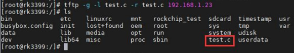 迅为RK3399开发板Linux系统TFTP传输文件服务器测试_当前目录_07