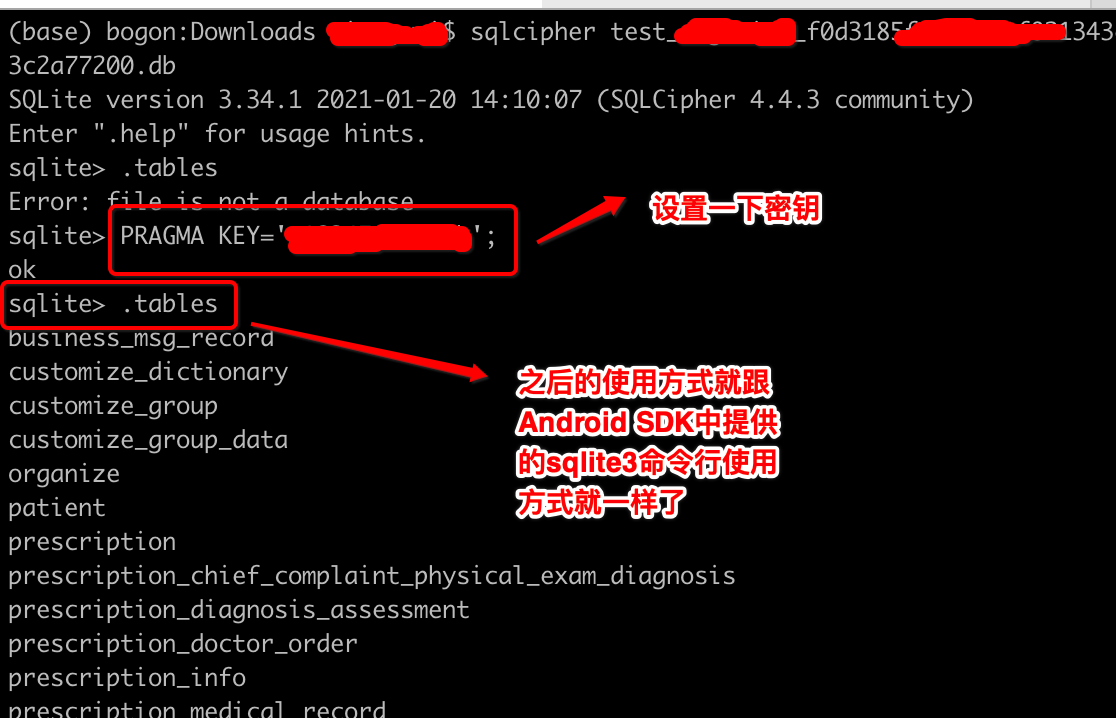 Android sqlcipher 对于加密的Sqlite库在Mac上进行解密的正确姿势_android_03