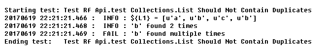 【RF库Collections测试】List Should Not Contain Duplicates_RF_02