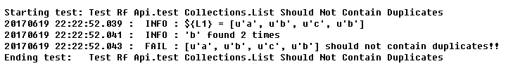 【RF库Collections测试】List Should Not Contain Duplicates_RF_04